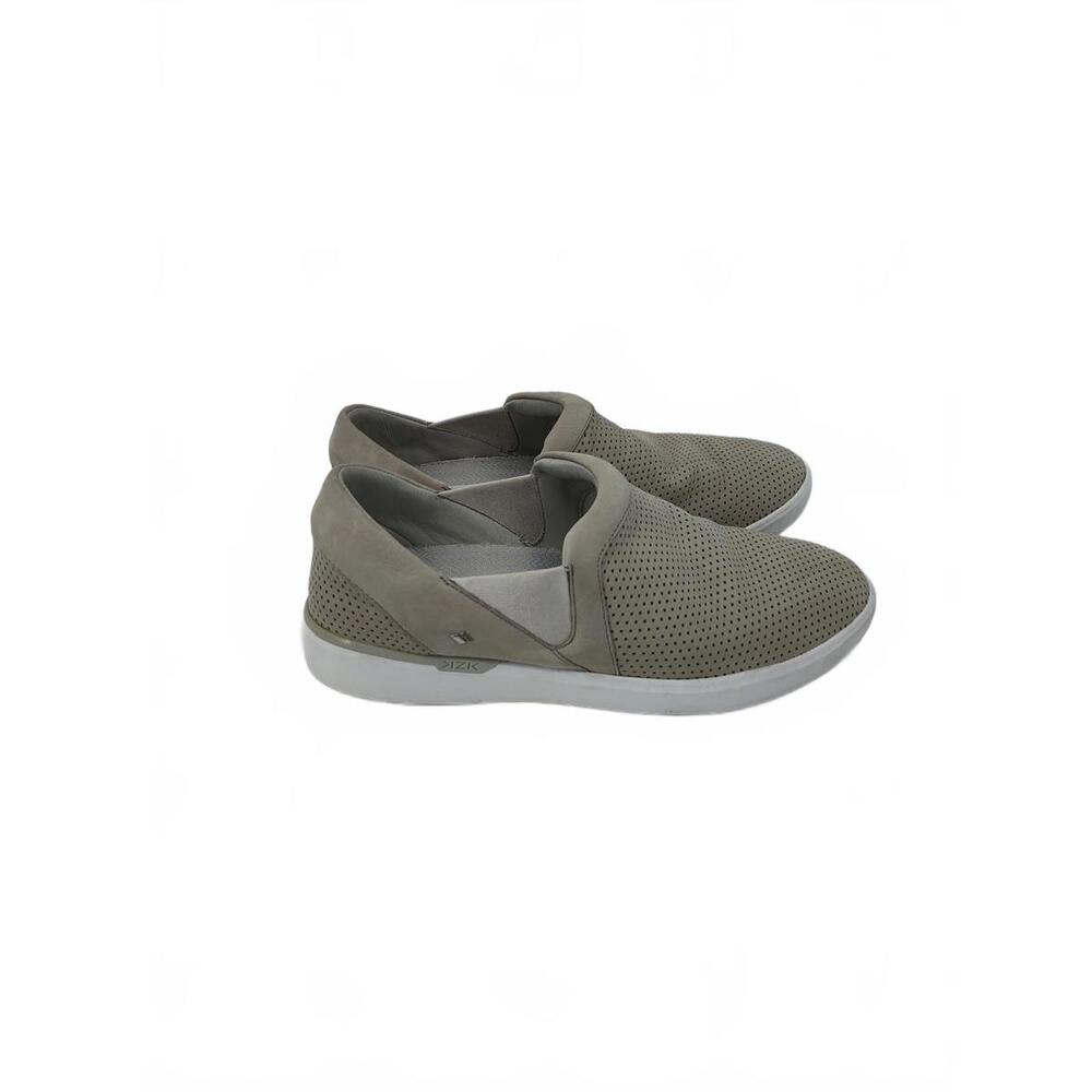 Kizik Vienna Womens Lite Grey Leather Slip on Sneakers Shoes Size 8.5 Hands Free